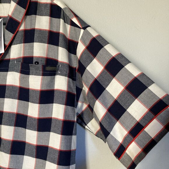 Lunya Pajama Top Buffalo Check Cotton Modal Brushed Flannel Shawl Collar Medium - Picture 3 of 14